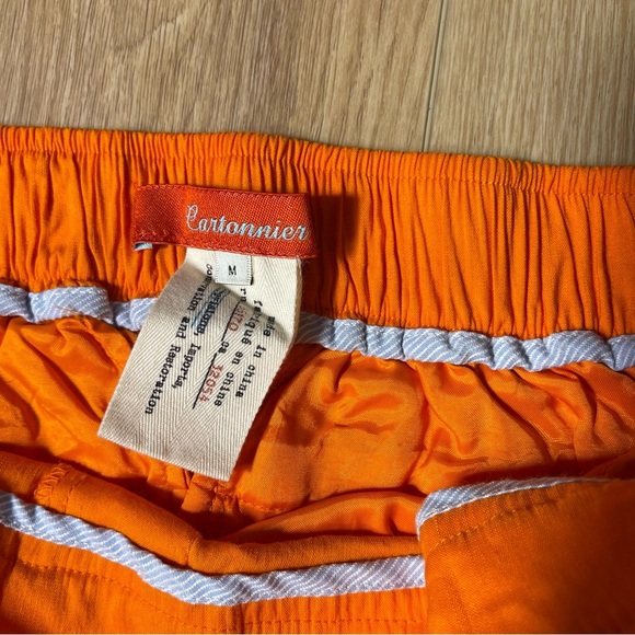 Anthropologie Cartonnier Orange Linen Blend Cropped Wide Leg Pants Size Medium - Picture 4 of 7